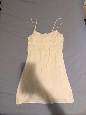 Aritzia White Spaghetti Strap Mini Slip Dress